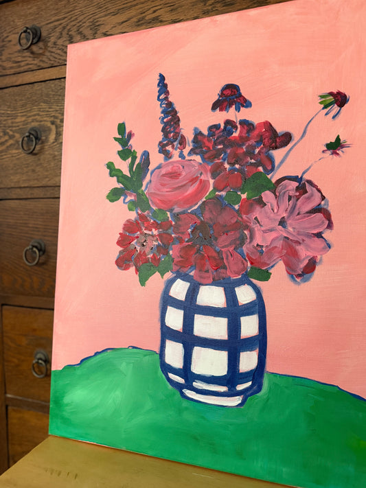 "Delight" Blue and White Vase