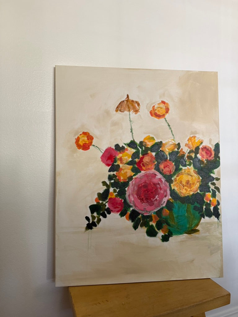 "Stillness & Silence" Teal Vase