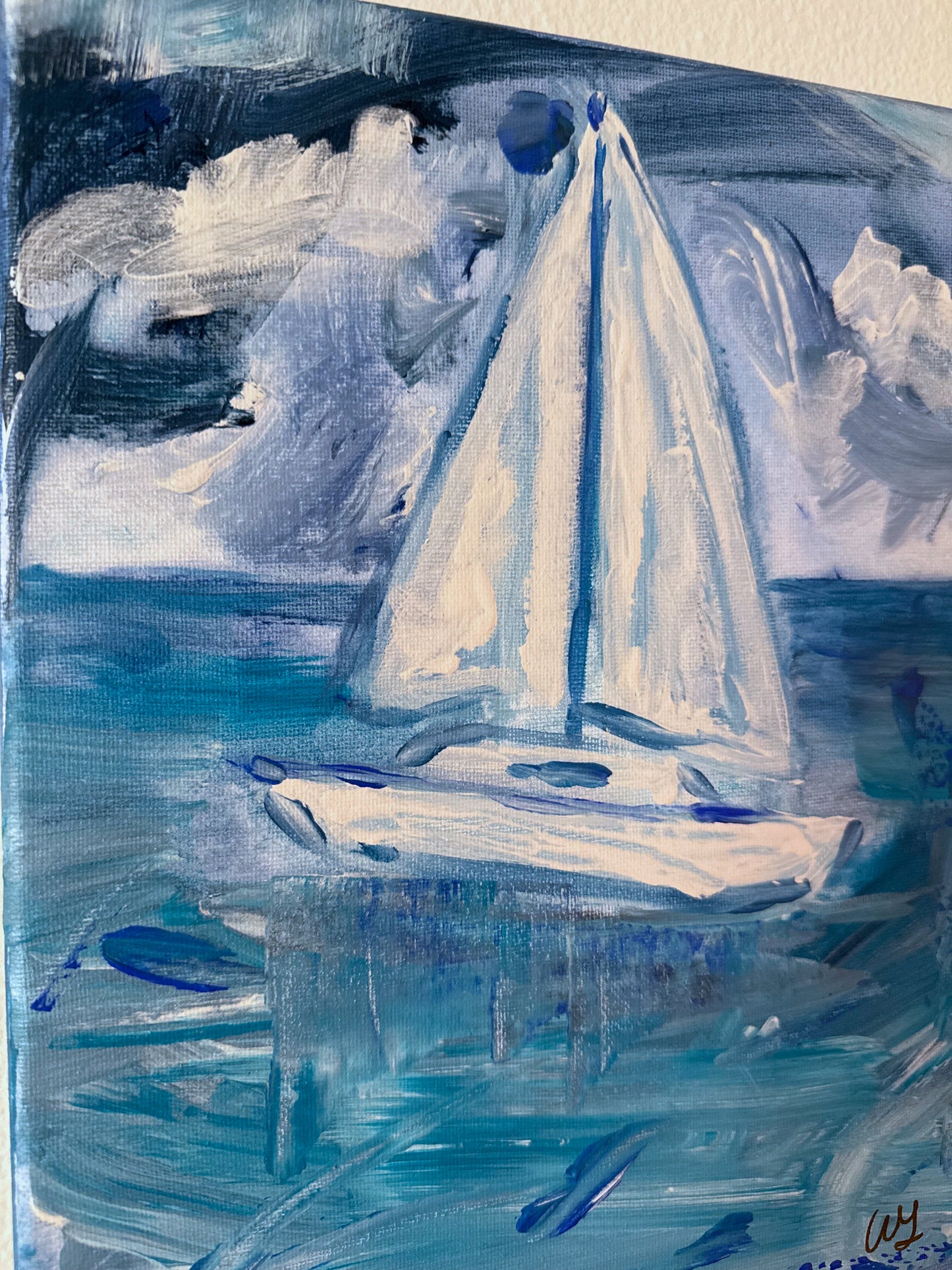 Studio Study: SAILBOAT 9x12 Original Maritime Art